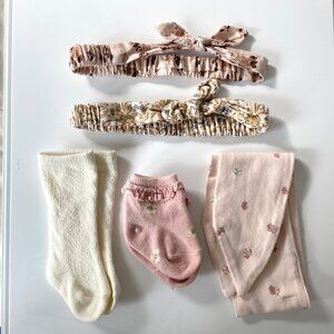 Jamie Kay, Rylee + Cru, and Noralee Baby Socks and Headbands Bundle